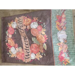 Deb Strain "Welcome Fall " Wreath Flag 40"x28"